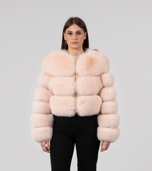 veste en fourrure bubble coat courte