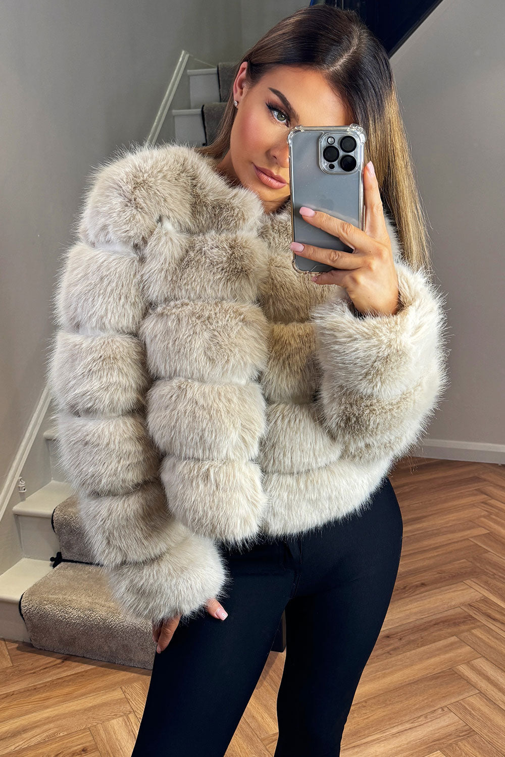 veste en fourrure bubble coat